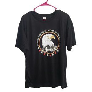 CT410 Ladies NWOT  "Land of the Free" Black T-shirt L